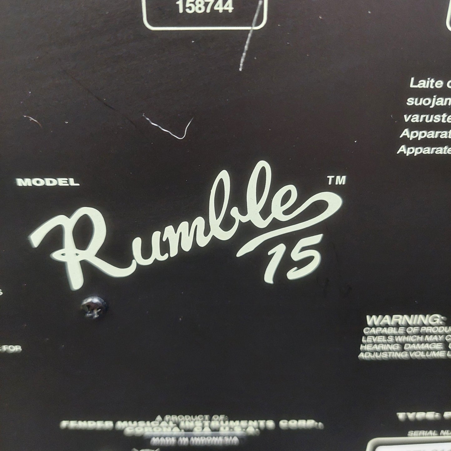 2021 Fender Rumble 15 Bass Amplifier 15 Watts, 1x8" Speaker SN# ICTL21183220