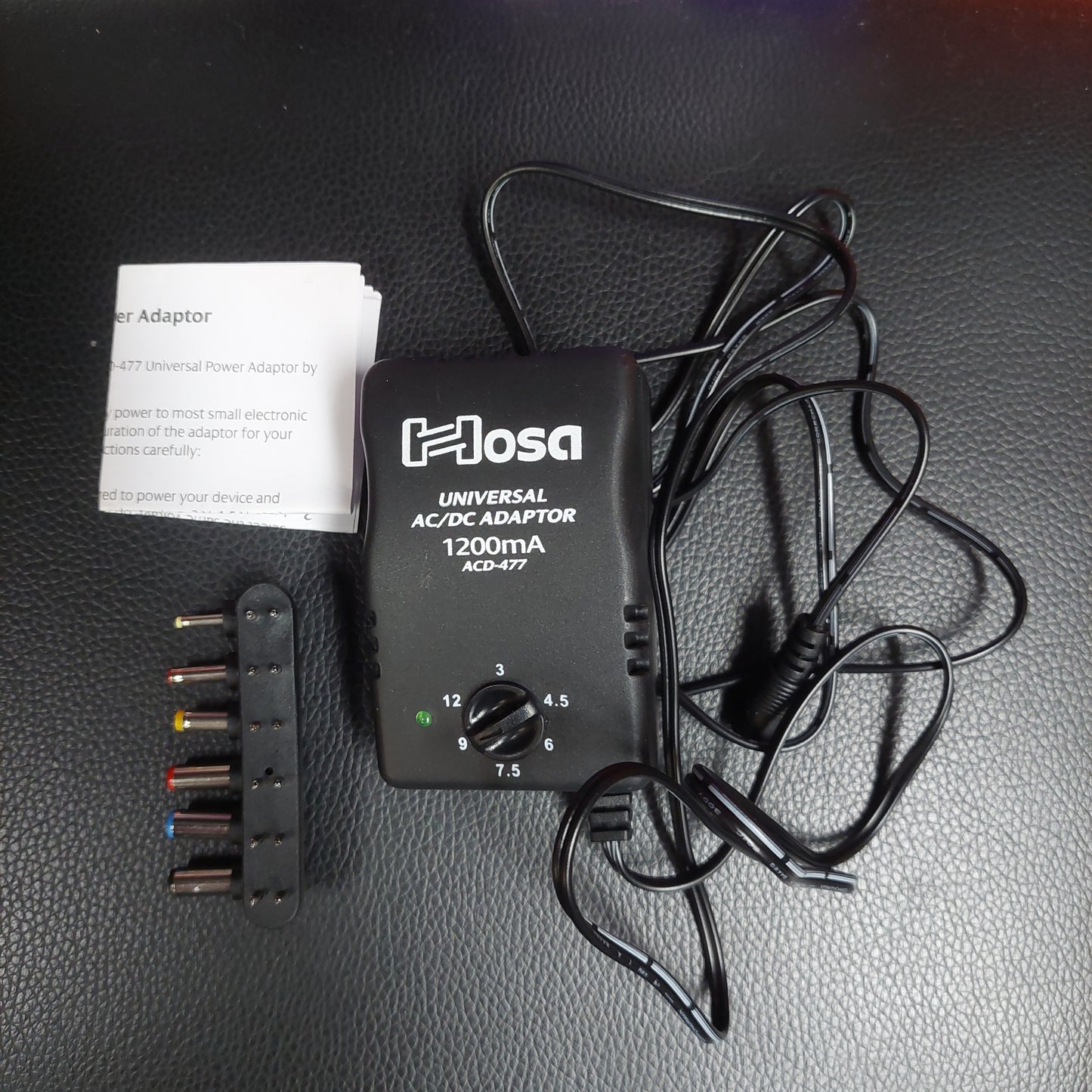 Hosa ACD-477 AC UNIVERSAL POWER ADAPTOR SELECTABLE VDC 1.2A (Open Box)