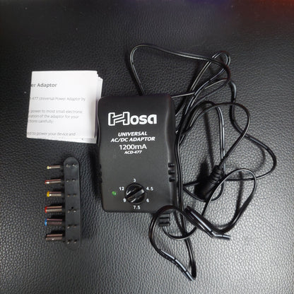 Hosa ACD-477 AC UNIVERSAL POWER ADAPTOR SELECTABLE VDC 1.2A (Open Box)