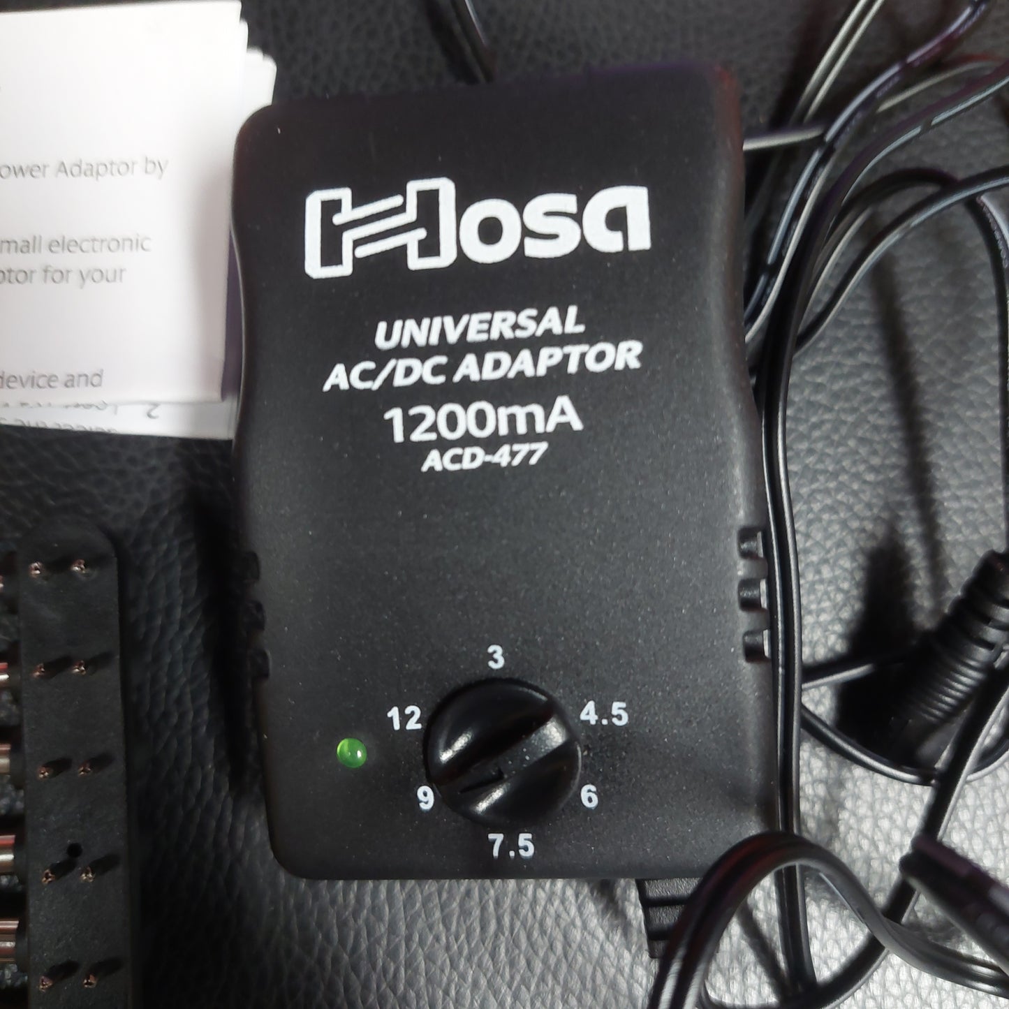 Hosa ACD-477 AC UNIVERSAL POWER ADAPTOR SELECTABLE VDC 1.2A (Open Box)