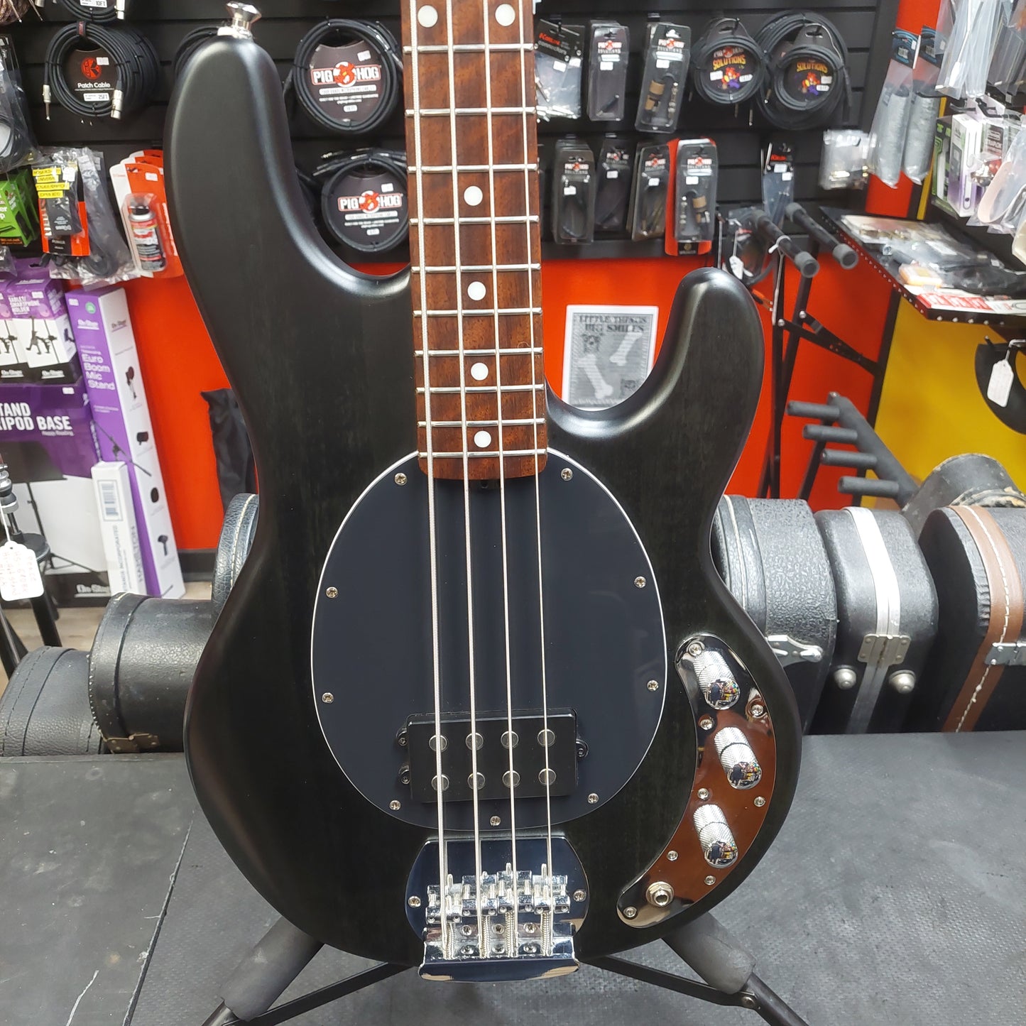 2021 Sterling by Music Man SUB Series StingRay RAY4 4-String Electric Bass - Black SN# B115600