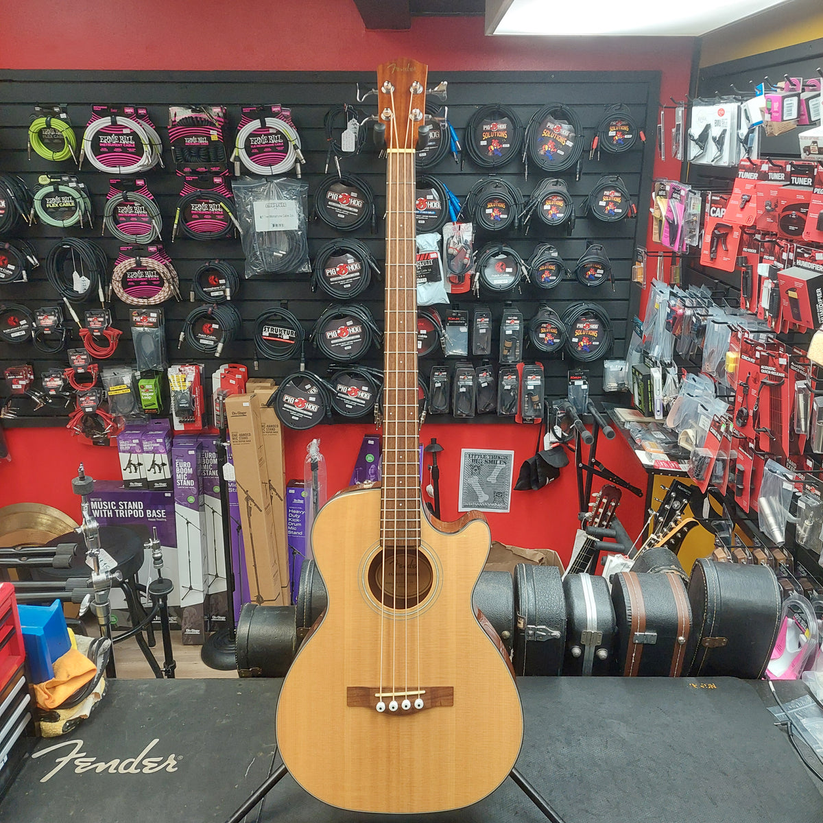 2023 Fender CB60SCE Acoustic/Electric 4-String Bass Guitar, Walnut Fingerboard - Natural  SN# IWA2341173
