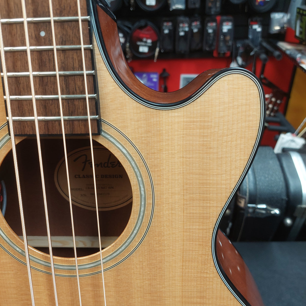 2023 Fender CB60SCE Acoustic/Electric 4-String Bass Guitar, Walnut Fingerboard - Natural  SN# IWA2341173