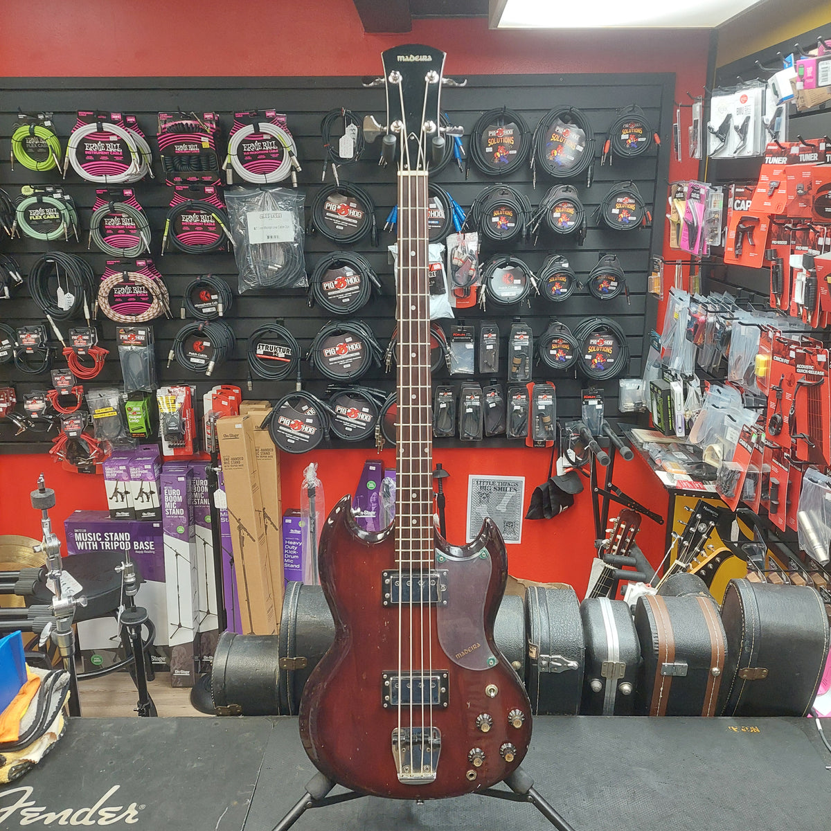 1970's Madeira Bass Guitar - Red  (USED) "Made In Japan"