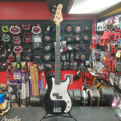 Glarry 4-String J Bass Guitar - Black w/ Slipcase (USED)