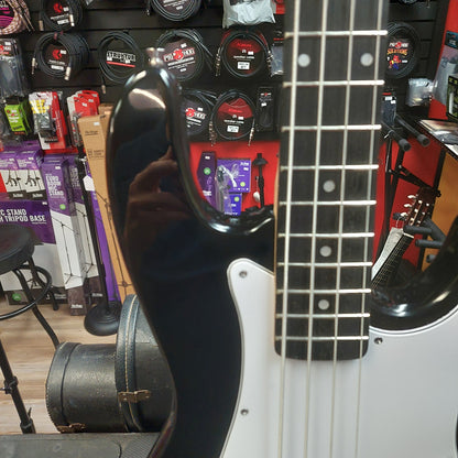 Glarry 4-String J Bass Guitar - Black w/ Slipcase (USED)