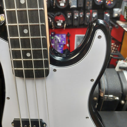 Glarry 4-String J Bass Guitar - Black w/ Slipcase (USED)