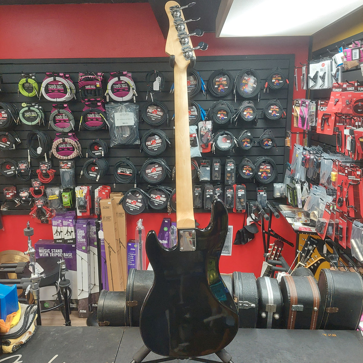 Glarry 4-String J Bass Guitar - Black w/ Slipcase (USED)
