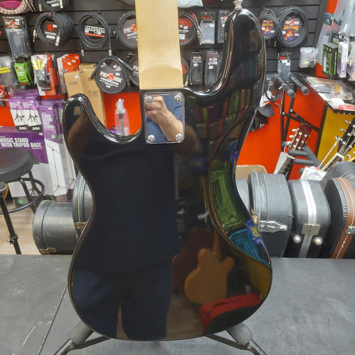 Glarry 4-String J Bass Guitar - Black w/ Slipcase (USED)