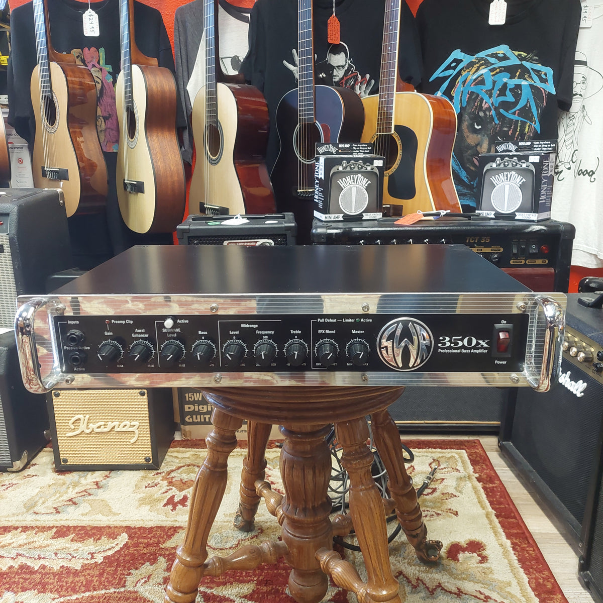 SWR 350X Professional Bass Amplifier Head w/ Power Cable, Speaker Cable, & Subwave Activator Footswitch (USED) SN# TFX0205 1297 "Made In USA"