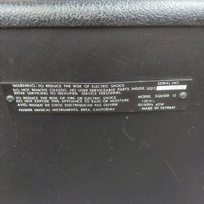 1990's Squier 15 Guitar Amplifier 15-Watt, 1x8" (USED) SN# 15210008