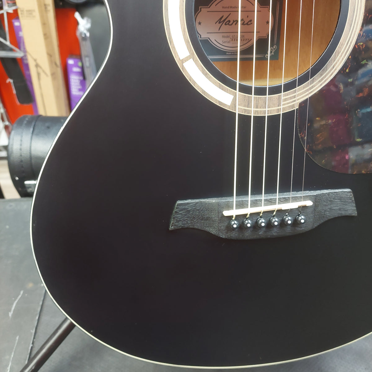 Mantic GT-1ACBK Acoustic Guitar - Satin Black (USED) SN# 22073277