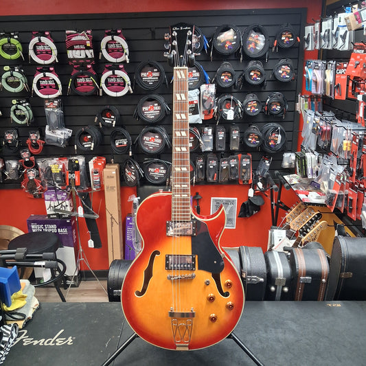 Glen Burton Hollow Body Electric Guitar - Cherry Sunburst (USED)