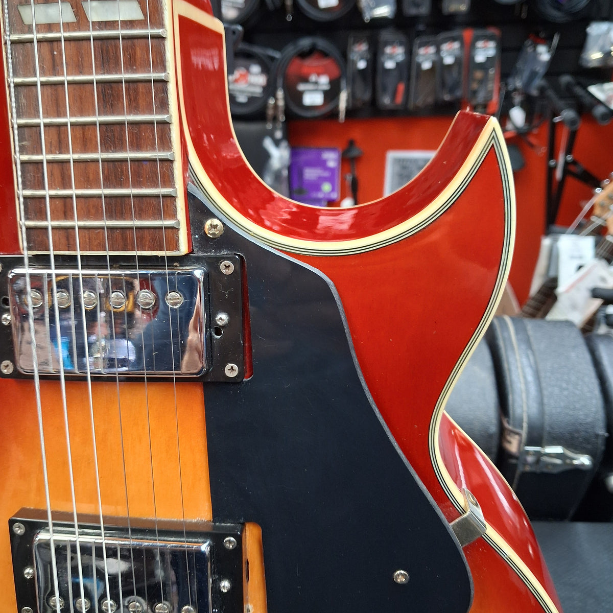 Glen Burton Hollow Body Electric Guitar - Cherry Sunburst (USED)