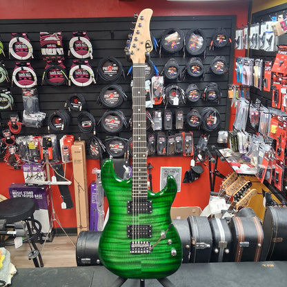 Pyle Electric Guitar w/ Humbucker Pickups - Green Tiger Finish (USED)