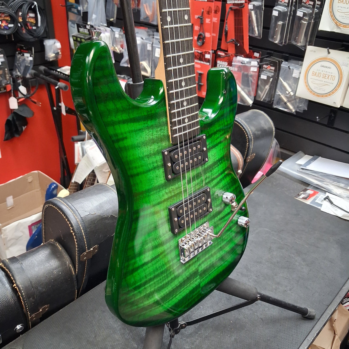 Pyle Electric Guitar w/ Humbucker Pickups - Green Tiger Finish (USED)