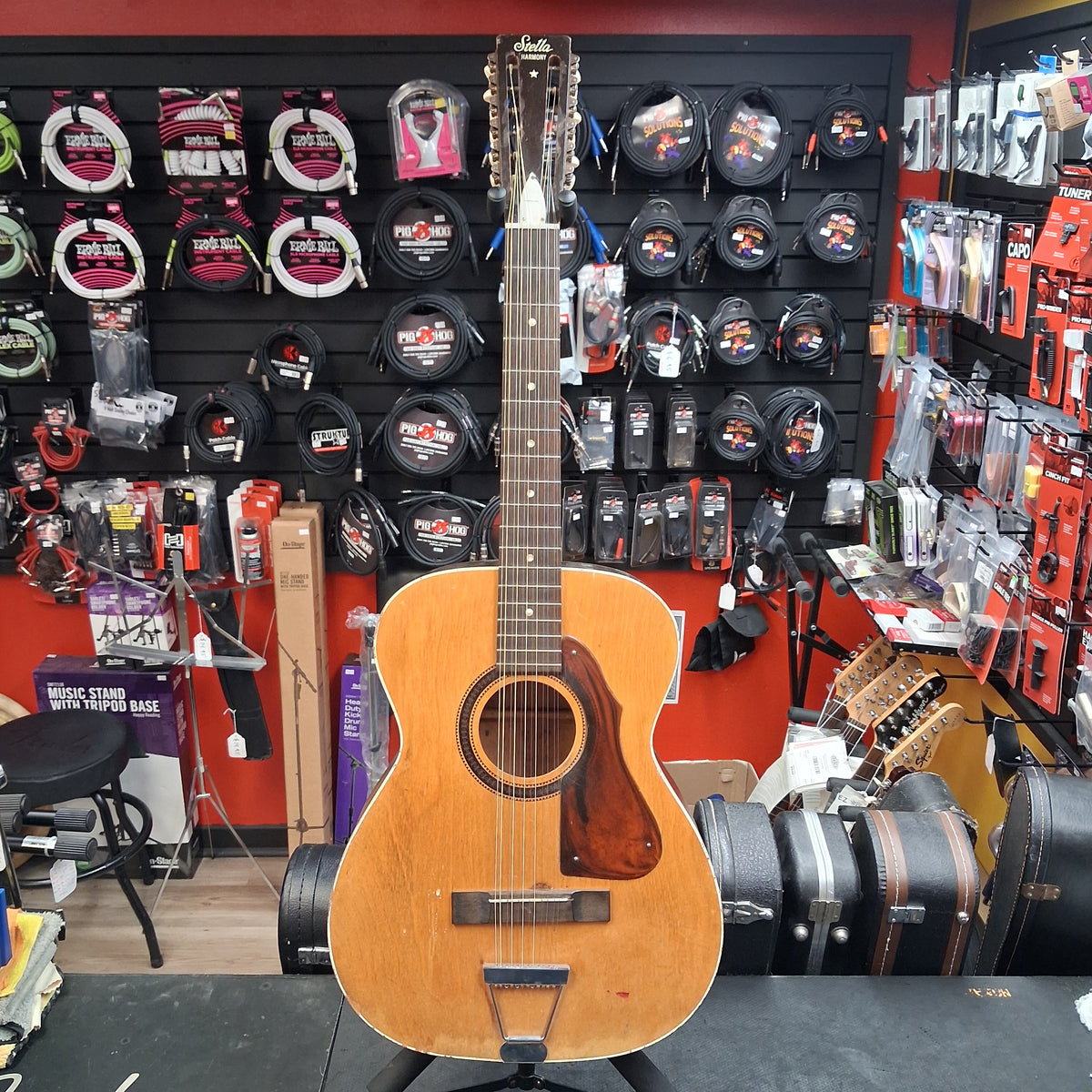 1970's Stella Harmony H913 12-String Acoustic Guitar - Natural w/ Hard Case (USED) "Made In USA"