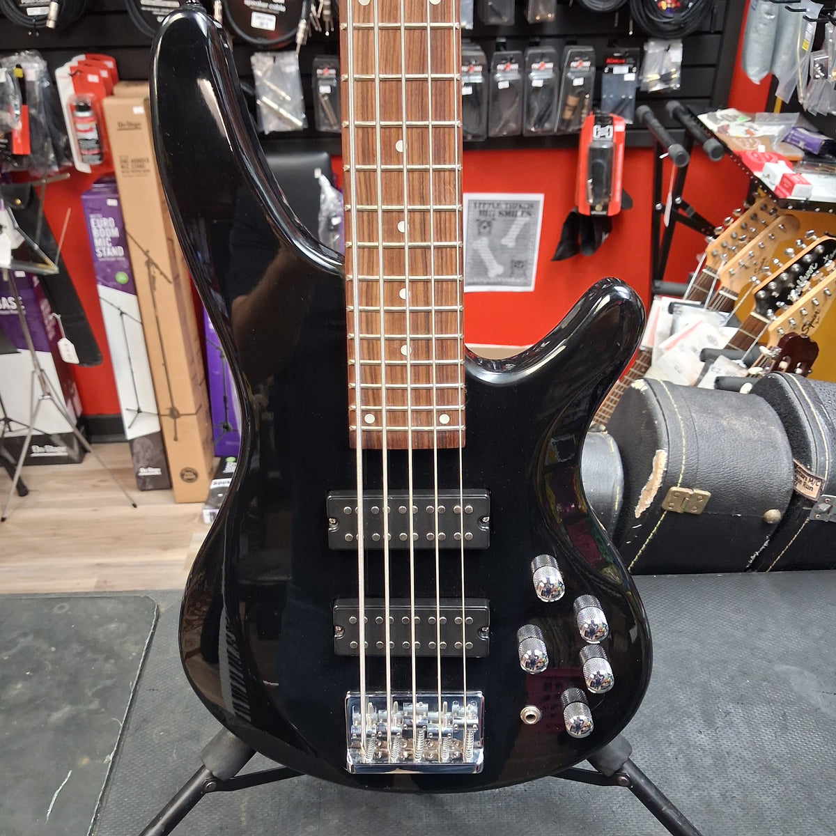 Glarry GIB 5-String Bass HH Pickup - Black Gloss w/ Slipcase (USED)