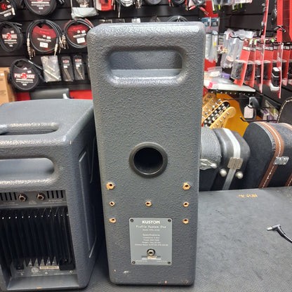 KUSTOM KPS PROFILE SYSTEM ONE 5-CHANNEL PORTABLE PA, 100W w/ DUAL 6.5” PA SPEAKERS w/ SPEAKER CABLES & POWER CABLE (USED) SN# 0251-000965 "EFFECTS NOT WORKING"