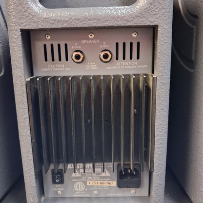 KUSTOM KPS PROFILE SYSTEM ONE 5-CHANNEL PORTABLE PA, 100W w/ DUAL 6.5” PA SPEAKERS w/ SPEAKER CABLES & POWER CABLE (USED) SN# 0251-000965 "EFFECTS NOT WORKING"