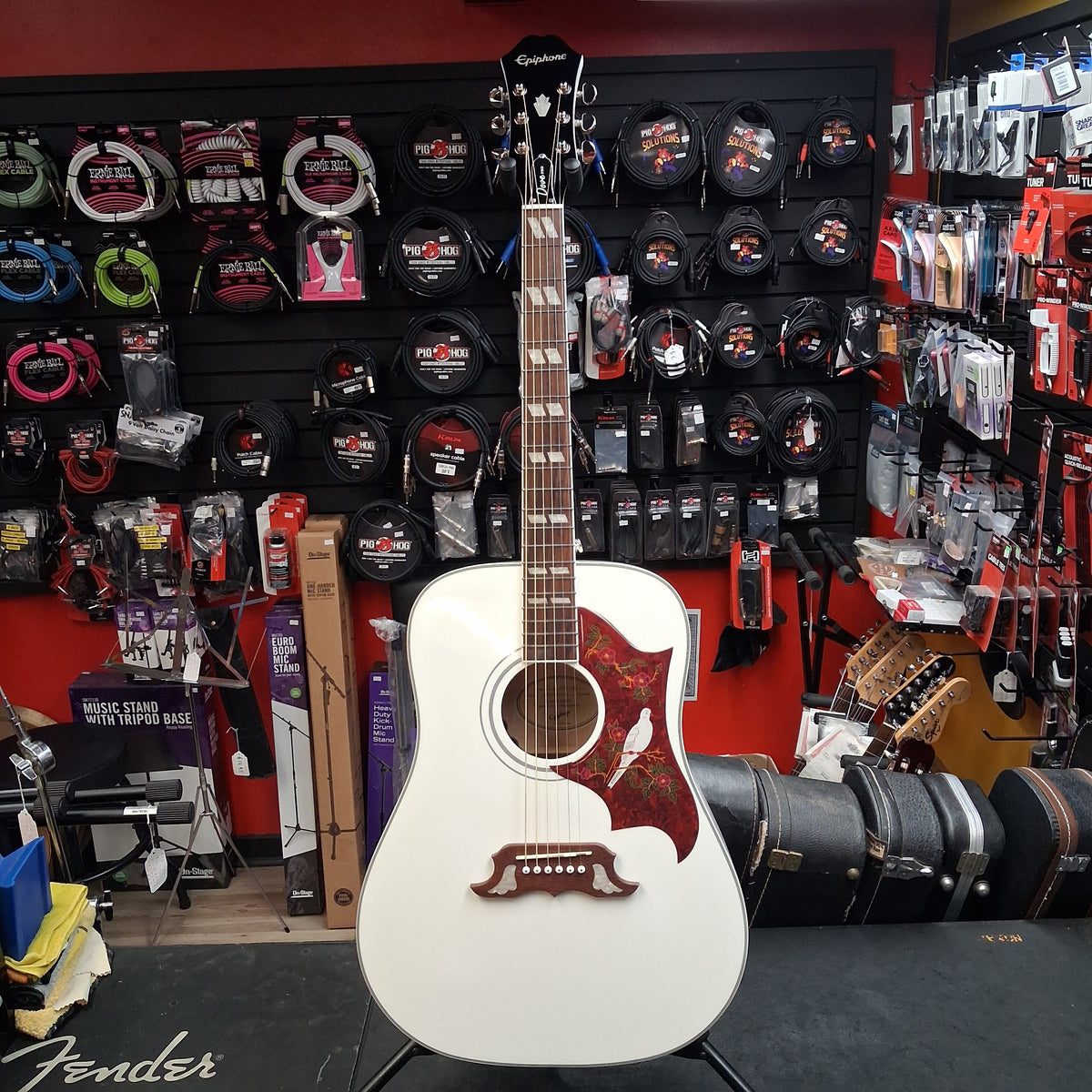 2025 Epiphone Dove Pro Acoustic/Electric Guitar - Alpine White w/ Grover Tuners SN# 25092304751 "Limited Edition"