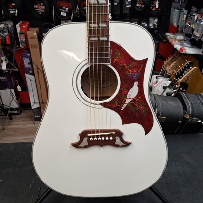 2025 Epiphone Dove Pro Acoustic/Electric Guitar - Alpine White w/ Grover Tuners SN# 25092304751 "Limited Edition"