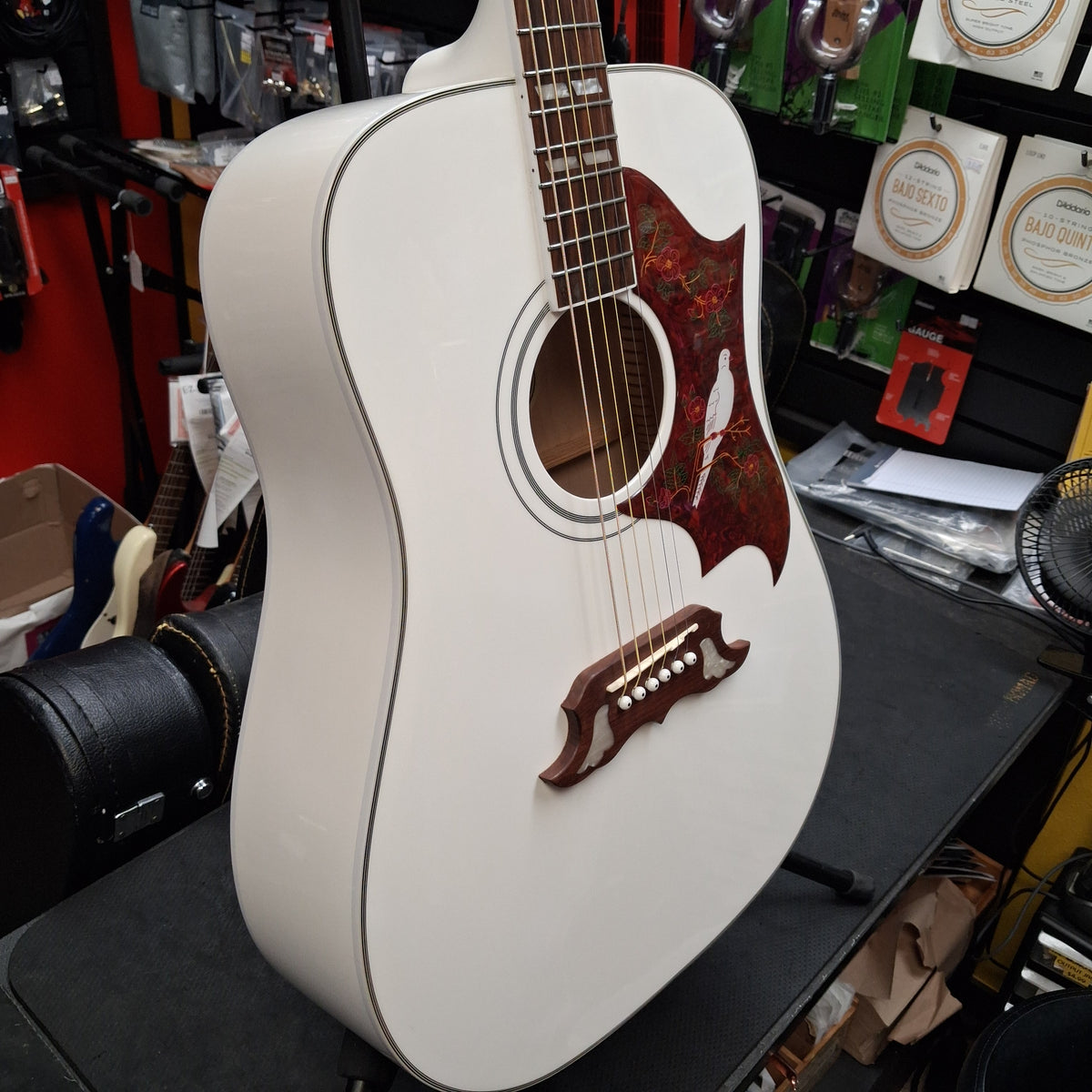 2025 Epiphone Dove Pro Acoustic/Electric Guitar - Alpine White w/ Grover Tuners SN# 25092304751 "Limited Edition"