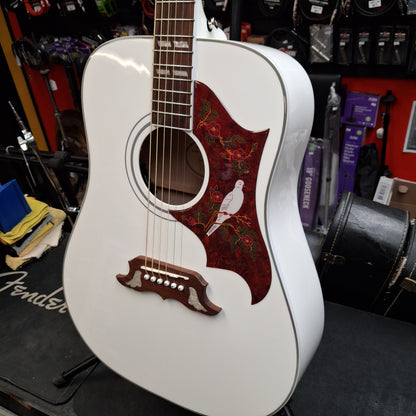 2025 Epiphone Dove Pro Acoustic/Electric Guitar - Alpine White w/ Grover Tuners SN# 25092304751 "Limited Edition"