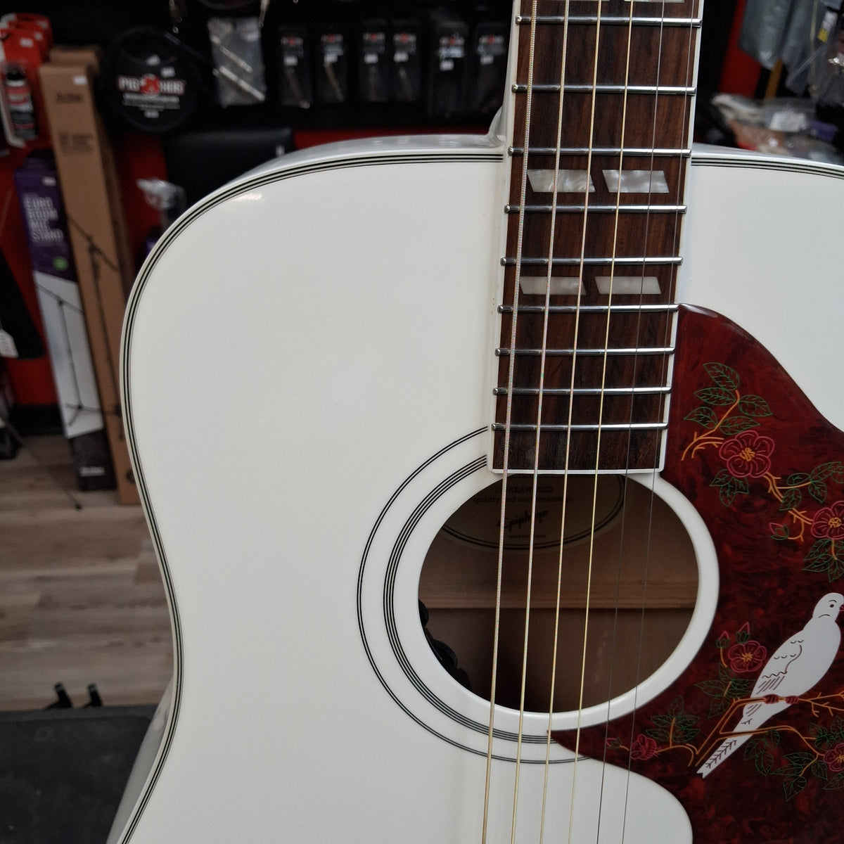 2025 Epiphone Dove Pro Acoustic/Electric Guitar - Alpine White w/ Grover Tuners SN# 25092304751 "Limited Edition"