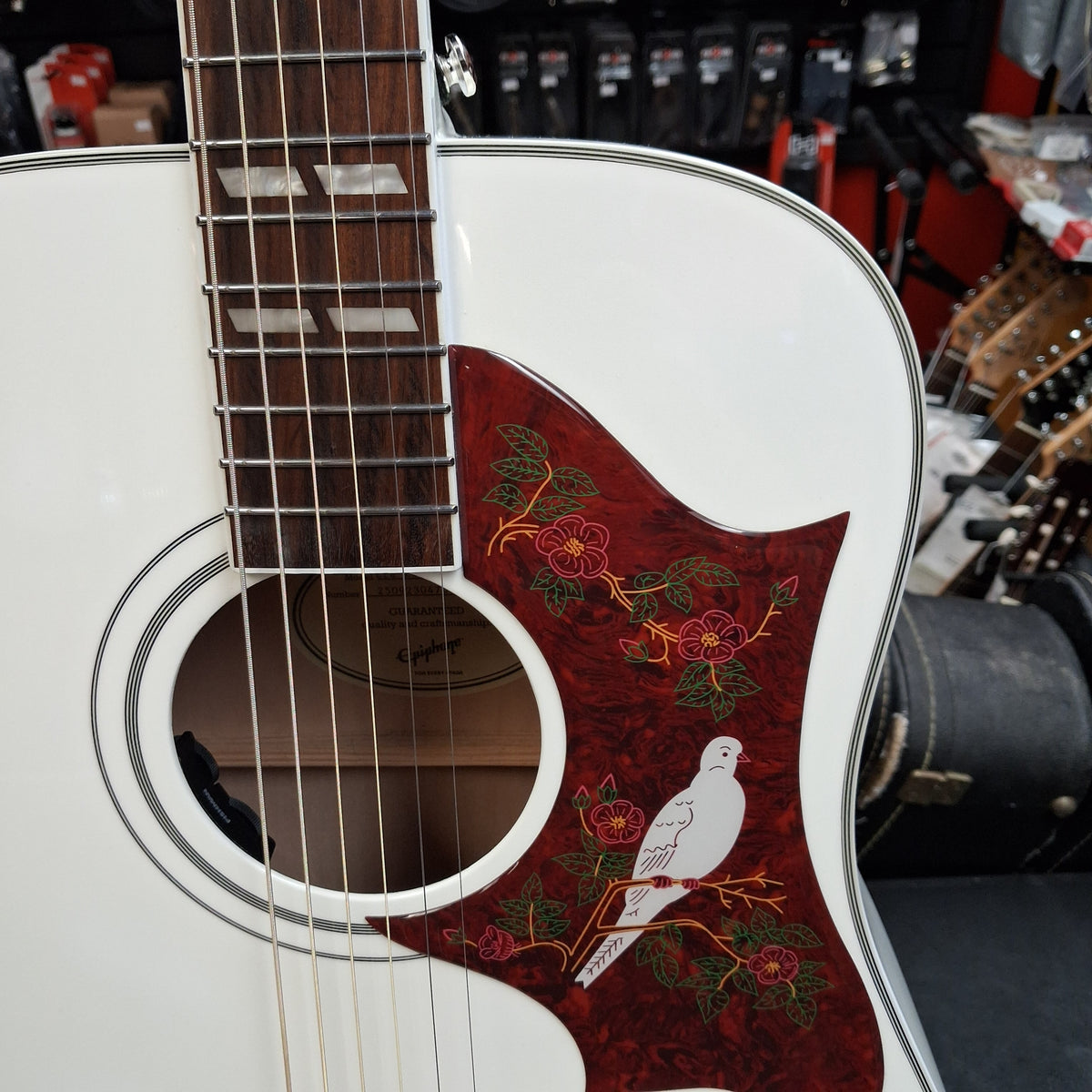 2025 Epiphone Dove Pro Acoustic/Electric Guitar - Alpine White w/ Grover Tuners SN# 25092304751 "Limited Edition"