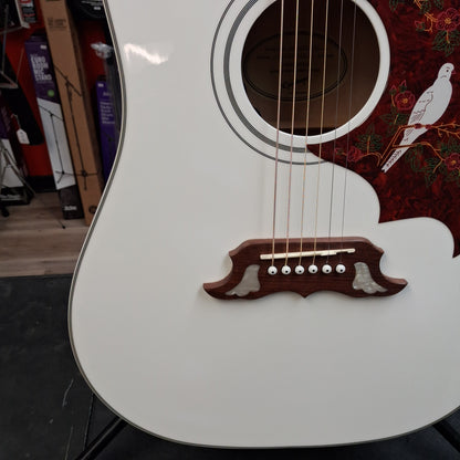 2025 Epiphone Dove Pro Acoustic/Electric Guitar - Alpine White w/ Grover Tuners SN# 25092304751 "Limited Edition"