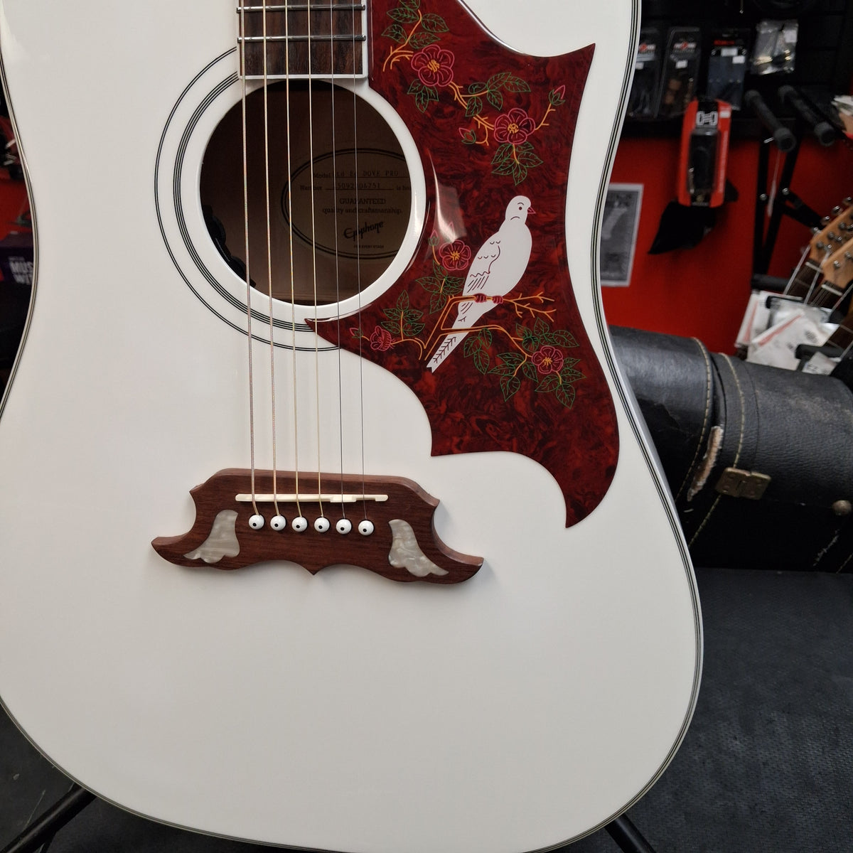 2025 Epiphone Dove Pro Acoustic/Electric Guitar - Alpine White w/ Grover Tuners SN# 25092304751 "Limited Edition"
