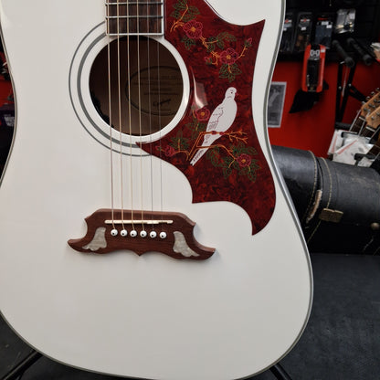 2025 Epiphone Dove Pro Acoustic/Electric Guitar - Alpine White w/ Grover Tuners SN# 25092304751 "Limited Edition"