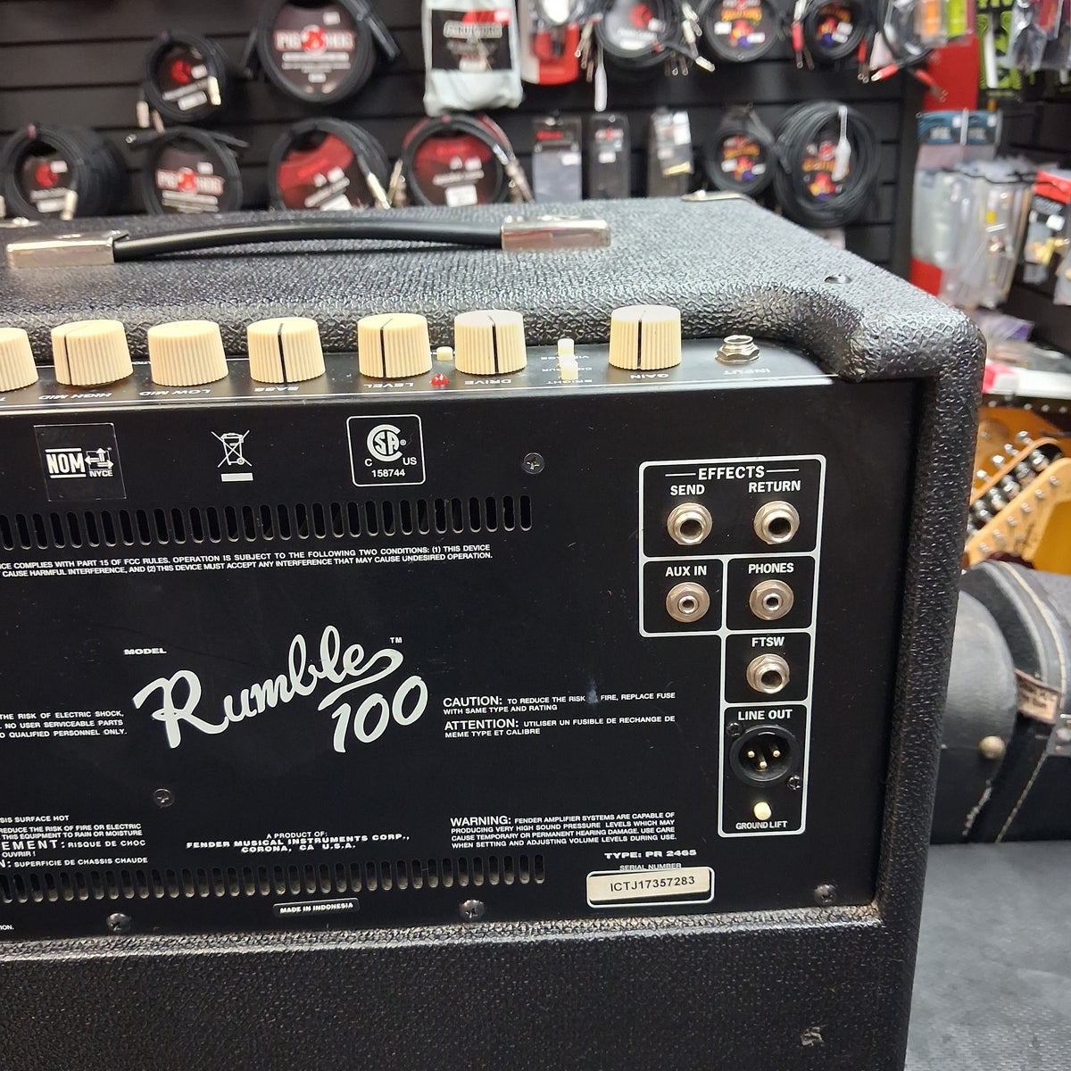 2017 Fender Rumble 100 (V3) Bass Amplifier 1x12" 100 Watts SN# ICTJ17357283