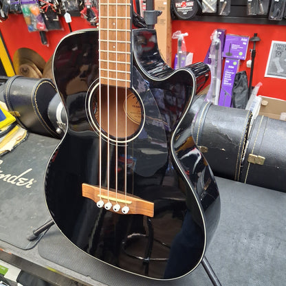2022 Fender CB-60SCE 4-String Acoustic/Electric Bass, Walnut Fingerboard - Black Gloss  SN# IWA2216412 "Has Finish Crack To Bottom Center Of Body"