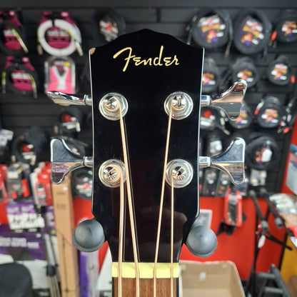 2022 Fender CB-60SCE 4-String Acoustic/Electric Bass, Walnut Fingerboard - Black Gloss  SN# IWA2216412 "Has Finish Crack To Bottom Center Of Body"