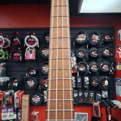 2022 Fender CB-60SCE 4-String Acoustic/Electric Bass, Walnut Fingerboard - Black Gloss  SN# IWA2216412 "Has Finish Crack To Bottom Center Of Body"