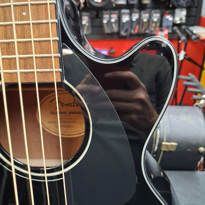 2022 Fender CB-60SCE 4-String Acoustic/Electric Bass, Walnut Fingerboard - Black Gloss  SN# IWA2216412 "Has Finish Crack To Bottom Center Of Body"