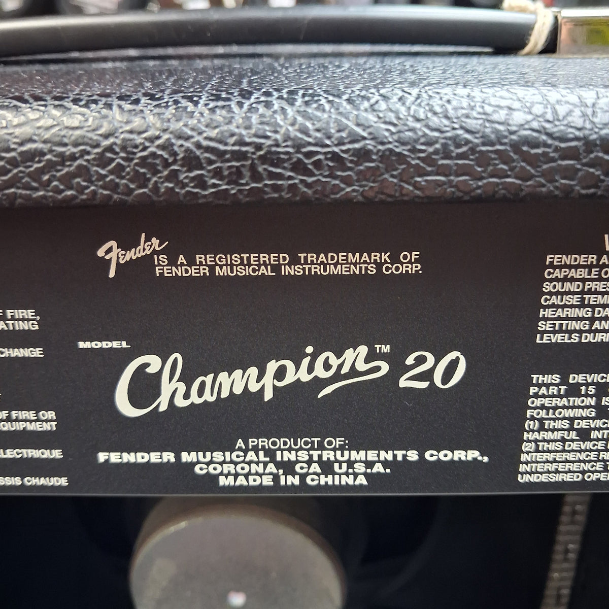 2021 Fender Champion 20 Amplifier 20-Watts, 1x8" SN# CGPC21006229