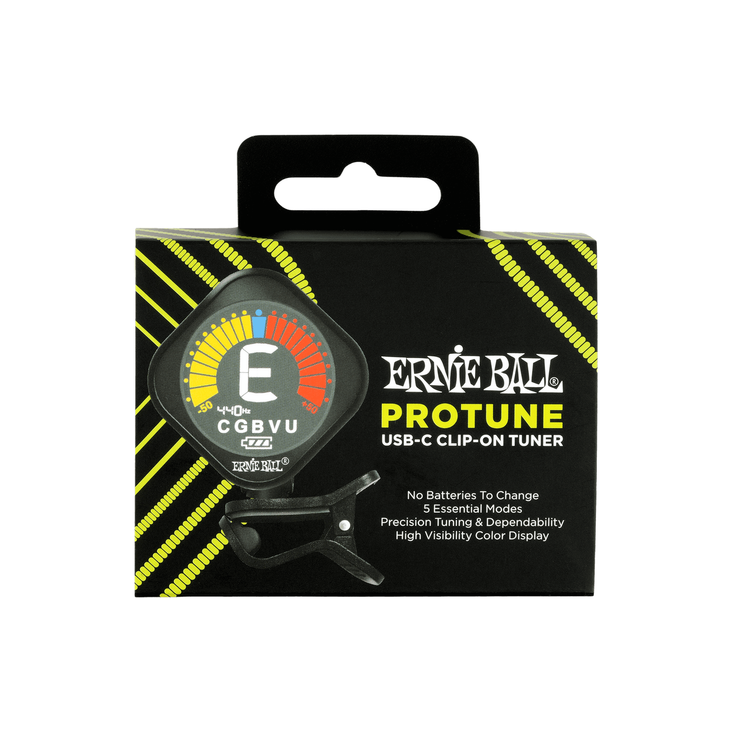 ERNIE BALL PROTUNE USB-C RECHARGEABLE CLIP-ON TUNER - P09627