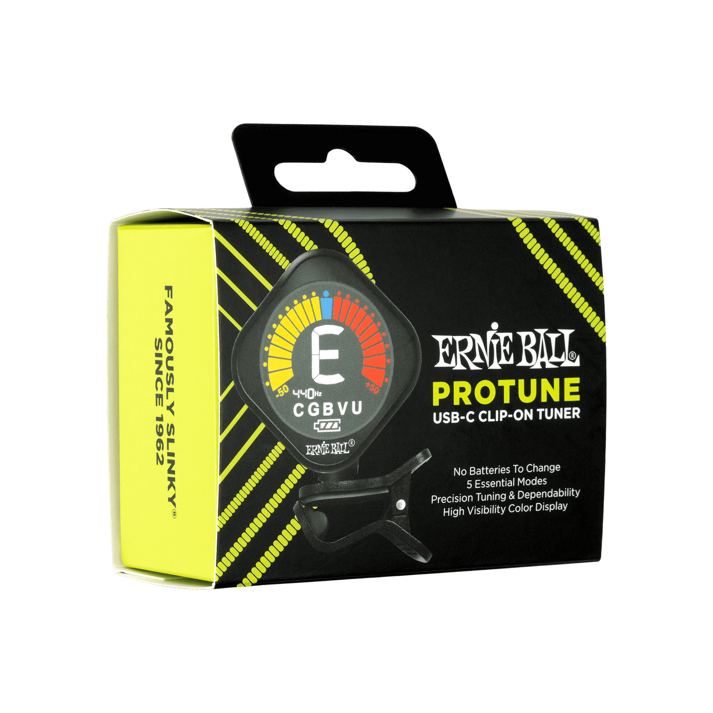 ERNIE BALL PROTUNE USB-C RECHARGEABLE CLIP-ON TUNER - P09627