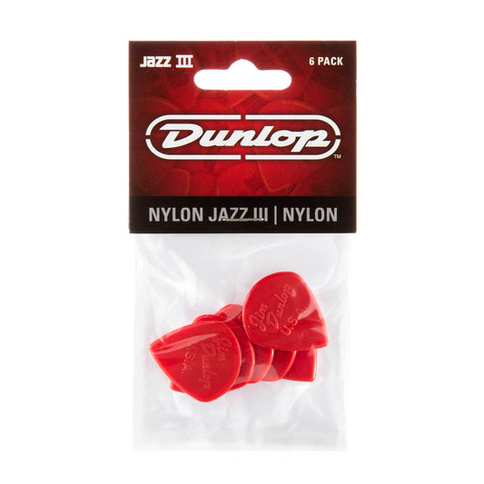 DUNLOP JAZZ III NYLON PICKS 6-PACK - 47P3N