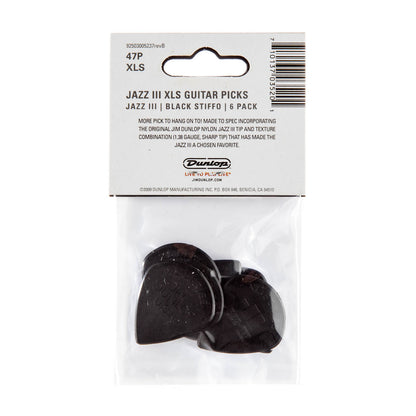 DUNLOP JAZZ III XL STIFFO PICKS 6-PACK - 47-XLS