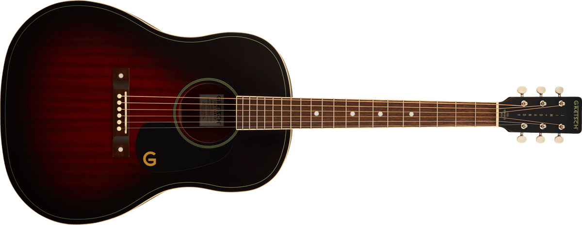Gretsch Jim Dandy Dreadnought, Walnut Fingerboard, Black Pickguard - Deep Cherry Burst SN# IWA2619392