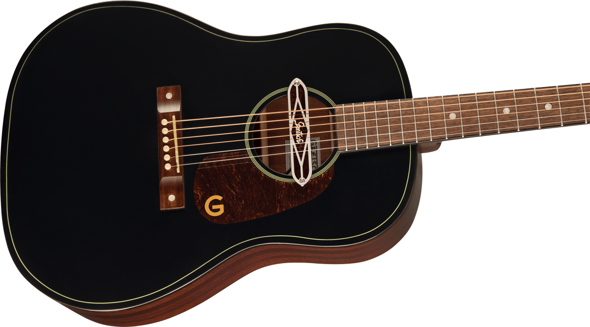 Gretsch Deltoluxe Dreadnought, Walnut Fingerboard, Tortoiseshell Pickguard - Black Top SN# IWA2615533