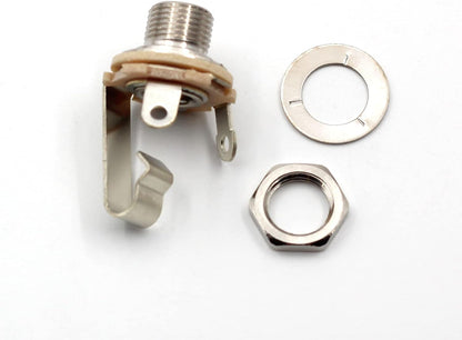 1/4" Mono Electric Guitar Output Jack Switchcraft #11 - Nickel Plate