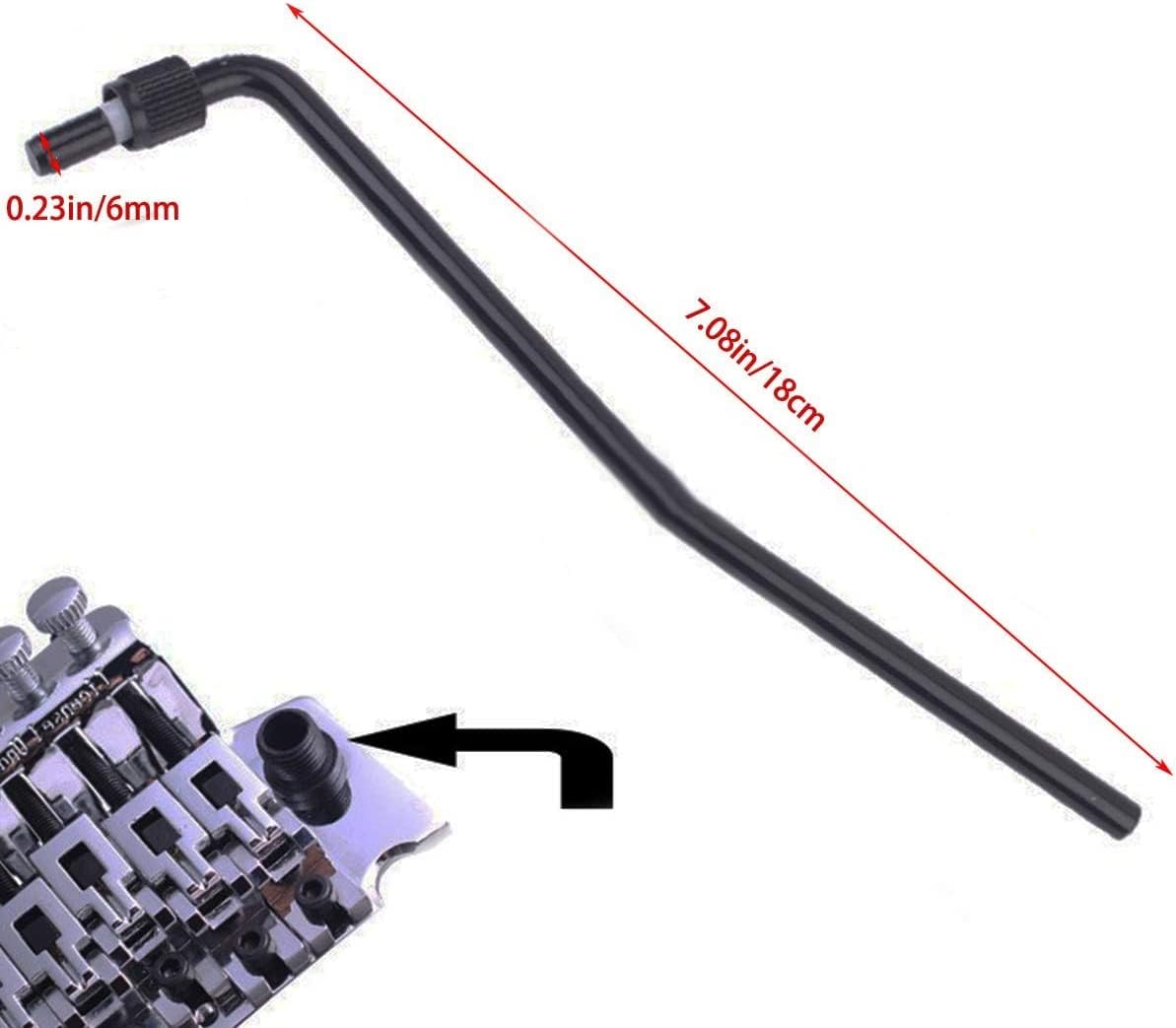 6mm Electric Guitar Tremolo/Whammy Bar Assembly For Double Tremolo Bridge System - Single