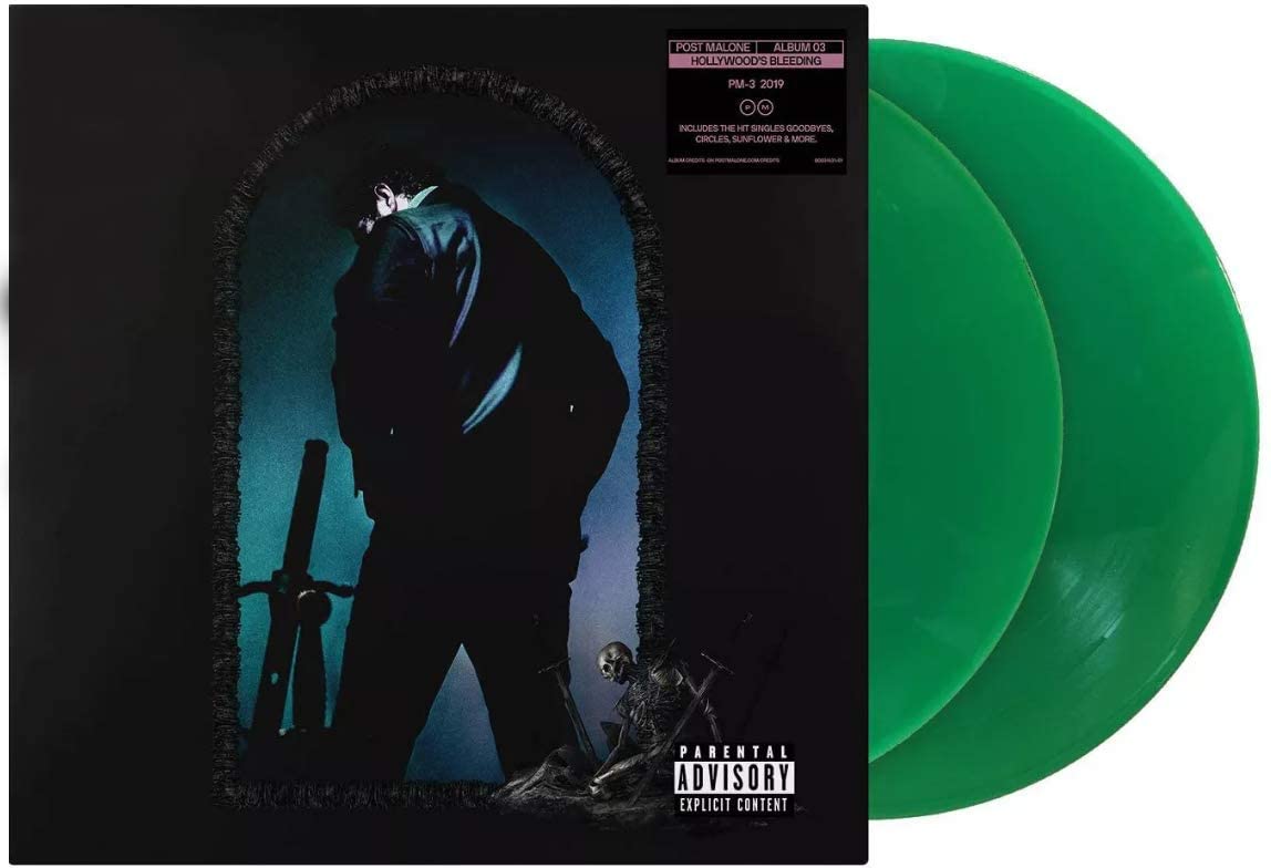 Post Malone - Hollywood's Bleeding Exclusive Limited Edition Translucent Green Colored 2x Vinyl LP (NEW)