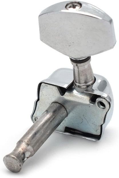 Semi-Closed Guitar Treble Side Machine Head Tuner for Acoustic or Electric Guitar - Chrome