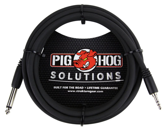 Pig Hog Solutions - 10ft 3.5mm TRS to 1/4" Mono Cable - PX-35T4M